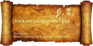 Jurkovits Kornélia névjegykártya